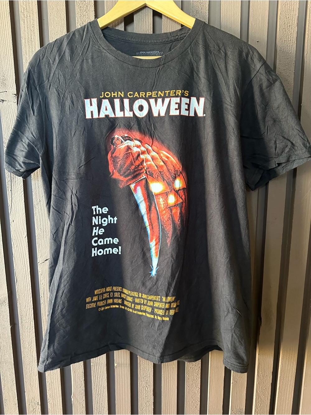 John Carpenter’s Halloween Horror Movie Fan T-Shirt Size Large Black Pumpkin